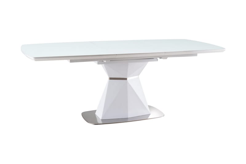 Alafia Förlängningsbart Matbord 160 cm - Glas/Vit Matt Lack - Matbord & köksbord