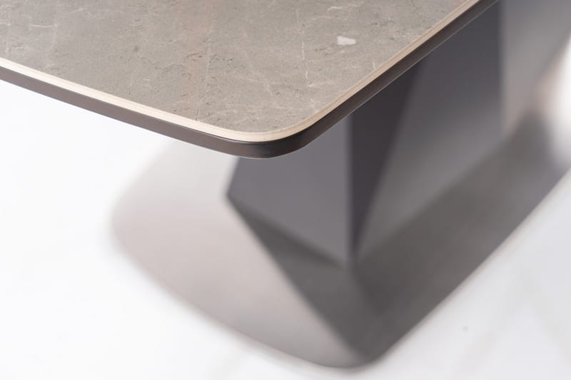 Alafia Förlängningsbart Matbord 160 cm - Keramik/Svart/Silver - Matbord & köksbord