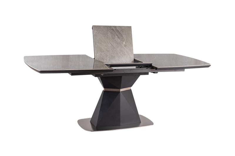 Alafia Förlängningsbart Matbord 160 cm - Keramik/Svart/Silver - Matbord & köksbord