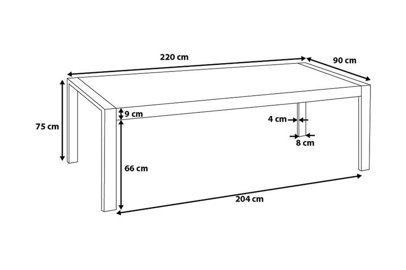 Arctic I Matbord 220 cm - Vit - Möbler - Bord & matgrupper - Matbord & köksbord