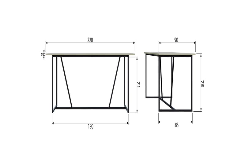 Atila Matbord 220 cm - Beige - Matbord & köksbord