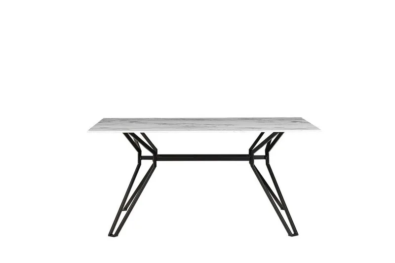 Ballina Rektangulärt Matbord 160 cm i Metall med Marmorutseende - Vit - Möbler - Bord & matgrupper - Matbord & köksbord