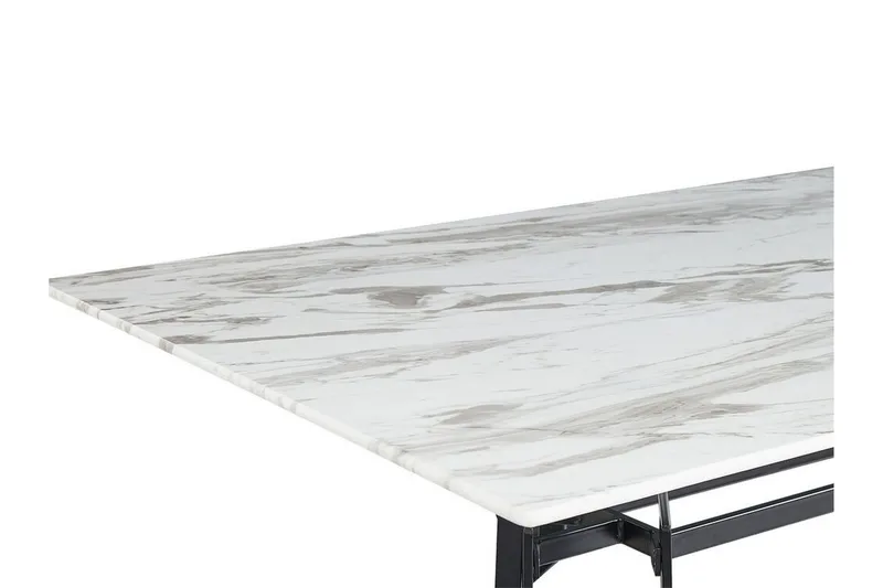 Ballina Rektangulärt Matbord 160 cm i Metall med Marmorutseende - Vit - Möbler - Bord & matgrupper - Matbord & köksbord