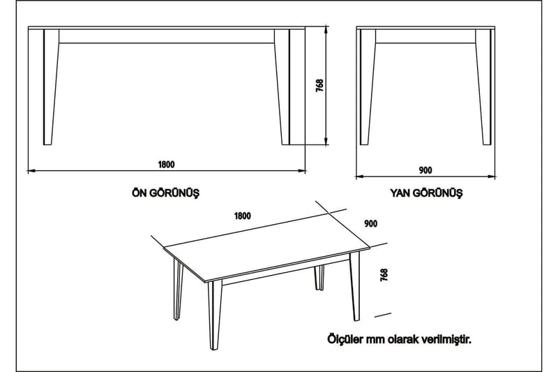 Bascle Matbord 180 cm - Vit - Matbord & köksbord