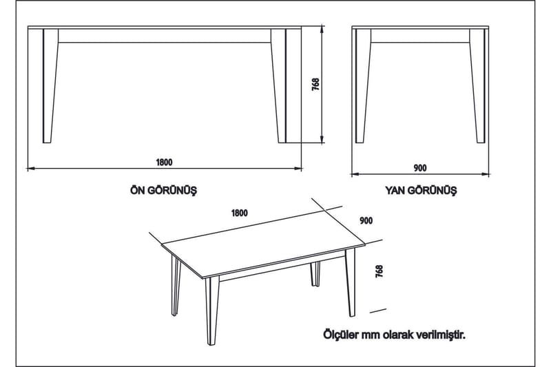 Bascle Rektangulärt Matbord 180 cm med Marmorutseende - Vit - Möbler - Bord & matgrupper - Matbord & köksbord