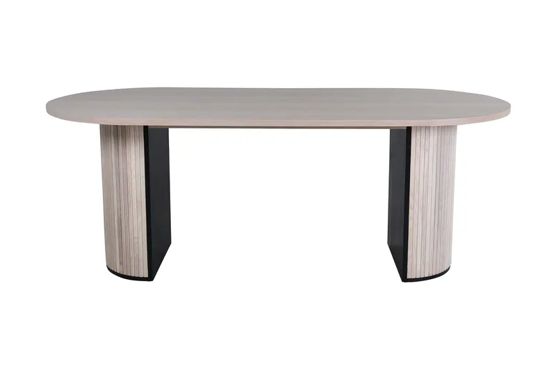 Bianca Matbord 200 cm Ovalt, Beige