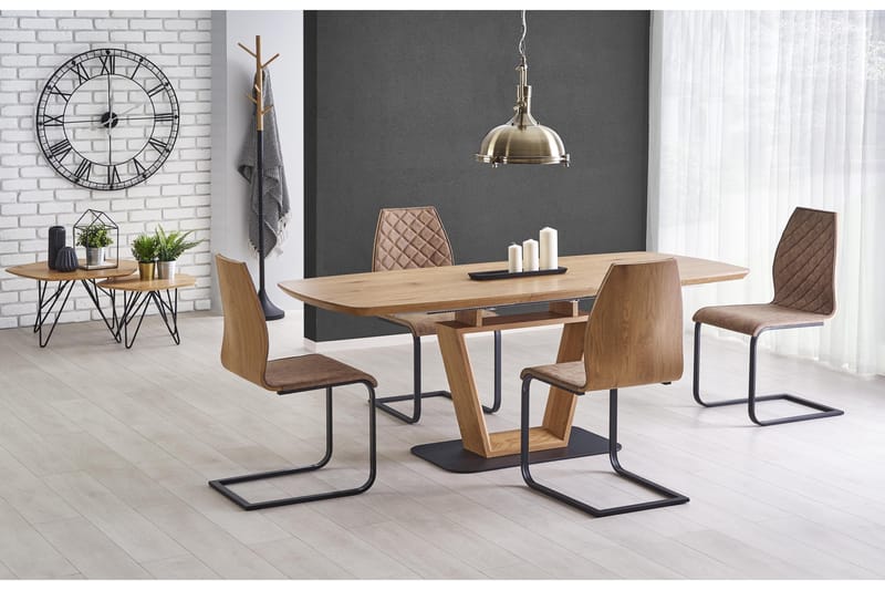 Blacky Förlängningsbart Matbord 160 cm - Ek/Svart - Matbord & köksbord