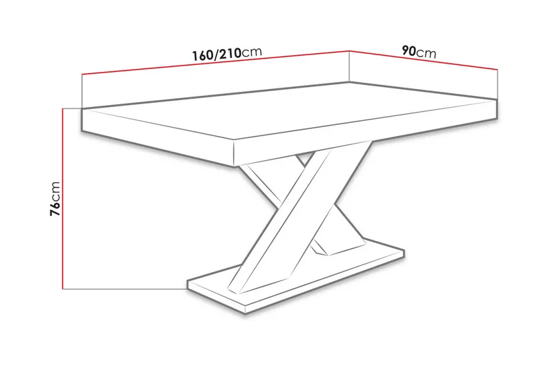 Bombax Utdragbart Rektangulärt Matbord 160–210 cm i Trä med Ekutseende - Beige - Möbler - Bord & matgrupper - Matbord & köksbord