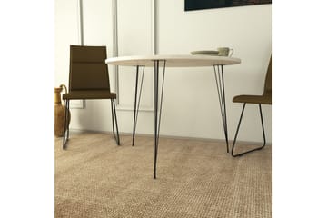 Bonnick Litet Runt Bord 90 cm med Ek- och Marmorutseende - Svart/Vit - Möbler - Bord & matgrupper - Matbord & köksbord