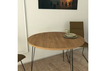 Bonnick Litet Runt Bord 90 cm med Trä- och Ekutseende - Brun/Svart - Möbler - Bord & matgrupper - Matbord & köksbord