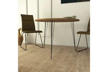 Bonnick Litet Runt Bord 90 cm med Trä- och Ekutseende - Brun/Svart - Möbler - Bord & matgrupper - Matbord & köksbord