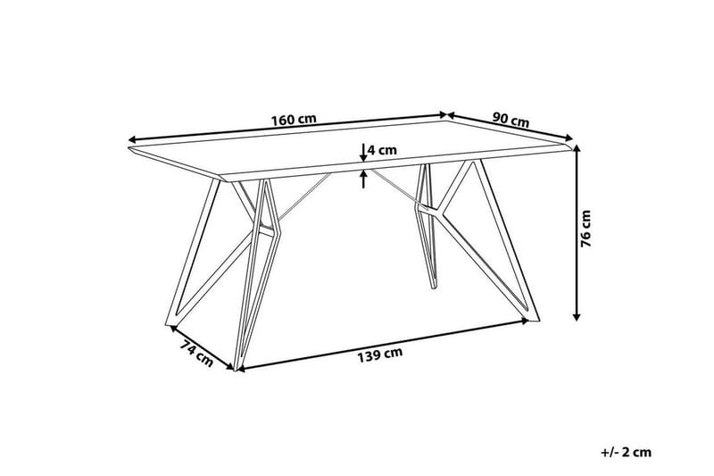 Buscot Matbord 160 cm - Ljust Trä/Svart - Matbord & köksbord