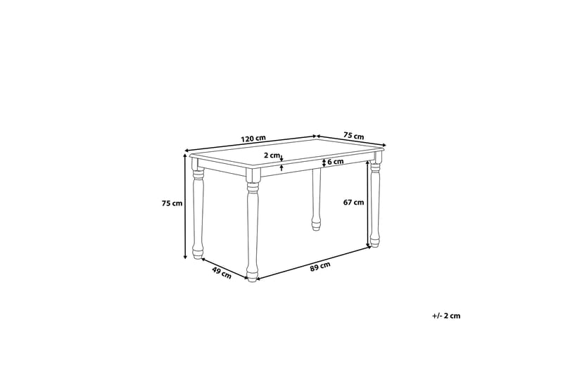 Cary Matbord 120 cm - Vit - Matbord & köksbord