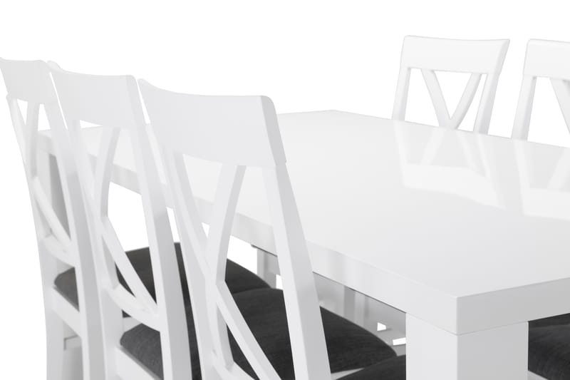 Cibus Matgrupp 180 cm med 6 Hartford stolar - Vit/Svart - Matbord & köksbord