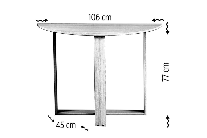 Comfortale Halvrunt Matbord 106 cm i Trä - Vit - Möbler - Bord & matgrupper - Matbord & köksbord