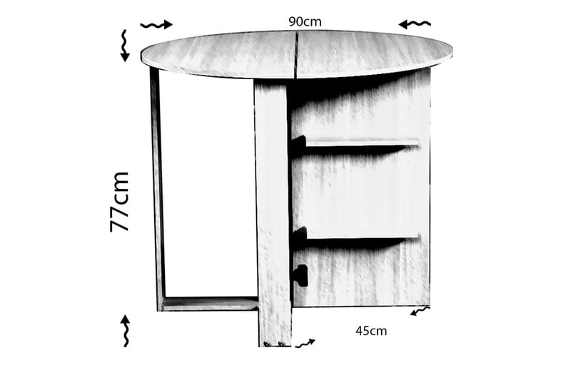 Comfortale Matbord Runt Hopfällbart - Grå Trä - Matbord & köksbord - Klaffbord & Hopfällbart bord