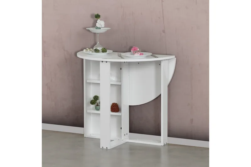 Comfortale Matbord Runt Hopfällbart - Vit - Möbler - Bord & matgrupper - Matbord & köksbord