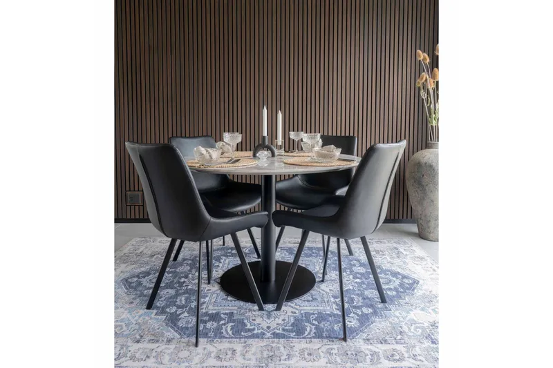 Daddeli Matbord 110 cm Rund - Vit/Svart - Möbler - Bord & matgrupper - Matbord & köksbord