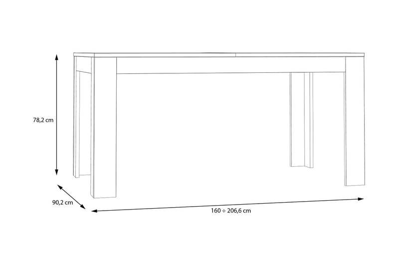Delchevo Förlängningsbart Matbord 160 cm - Brun/Vit - Matbord & köksbord