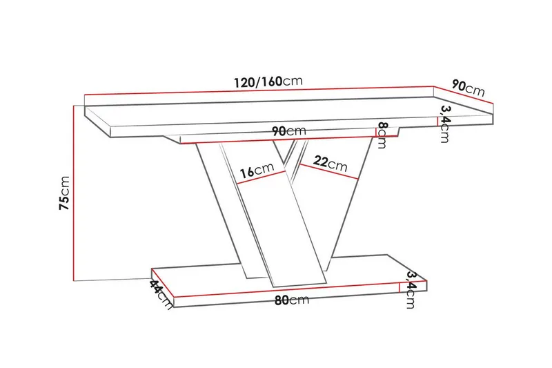 Denogal Matbord 90 cm Black high gloss - Möbler - Bord & matgrupper - Matbord & köksbord