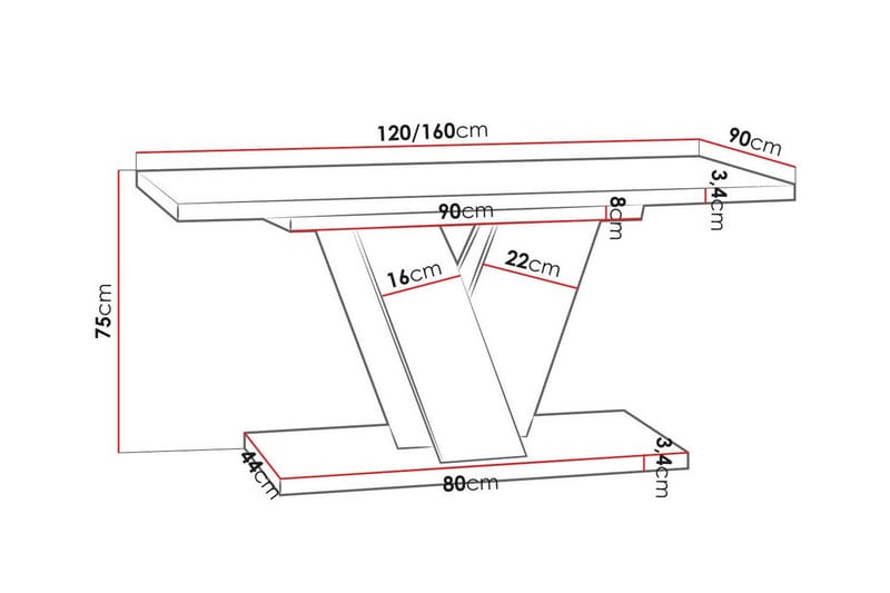 Denogal Matbord 90 cm Black high gloss - Möbler - Bord & matgrupper - Matbord & köksbord