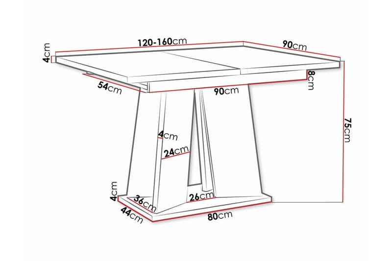 Denogal Matbord 90 cm - Svart - Möbler - Bord & matgrupper - Matbord & köksbord