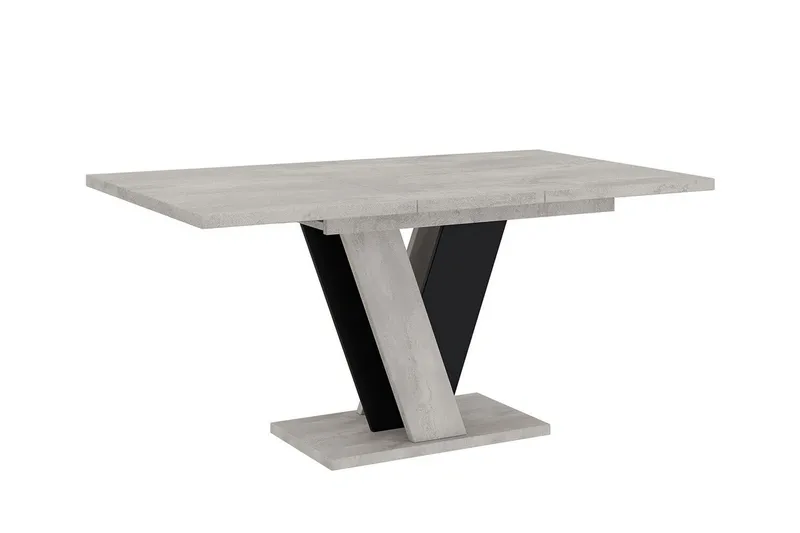 Denogal Utdragbart Rektangulärt Matbord 120 cm med Betongutseende - Ljusgrå - Möbler - Bord & matgrupper - Matbord & köksbord