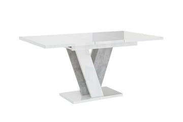 Denogal Utdragbart Rektangulärt Matbord 120 cm med Betongutseende - Vit - Möbler - Bord & matgrupper - Matbord & köksbord