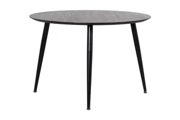 Dipp Runt Matbord 115 cm i Trä med Mörkt Trä- och Metallutseende - Svart - Möbler - Bord & matgrupper - Matbord & köksbord