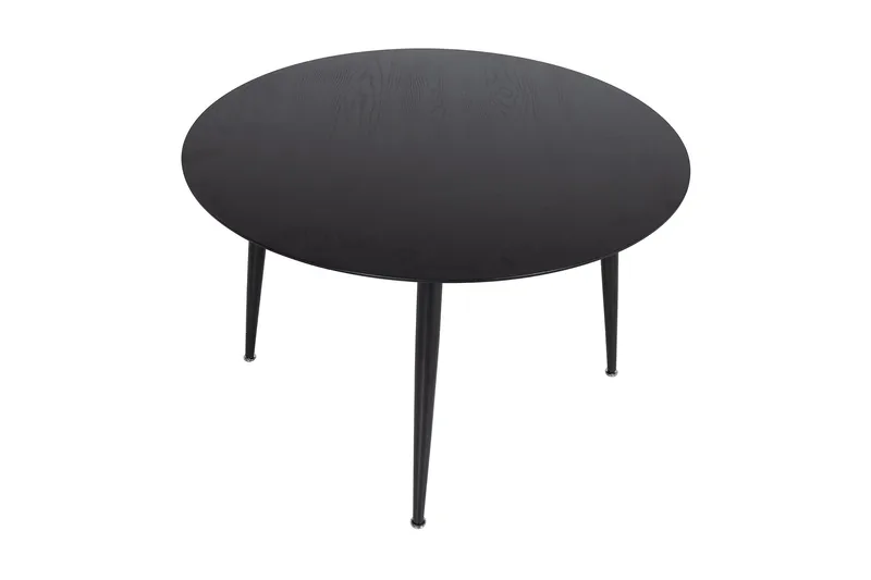 Dipp Runt Matbord 115 cm i Trä med Mörkt Trä- och Metallutseende - Svart - Möbler - Bord & matgrupper - Matbord & köksbord