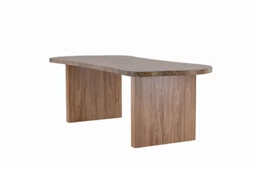 Eleonora Stort Asymmetriskt Matbord 230 cm i Trä med Valnöts- och Marmorutseende - Brun - Möbler - Bord & matgrupper - Matbord & köksbord