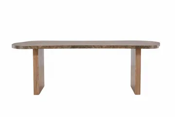 Eleonora Stort Asymmetriskt Matbord 230 cm i Trä med Valnöts- och Marmorutseende - Brun - Möbler - Bord & matgrupper - Matbord & köksbord