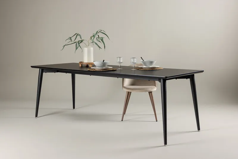 Ellis Stort Rektangulärt Matbord 230 cm med Metallutseende - Svart - Möbler - Bord & matgrupper - Matbord & köksbord