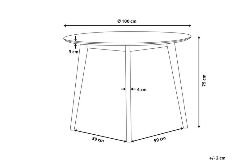 Emeroo Matbord 100 cm - Vit - Matbord & köksbord