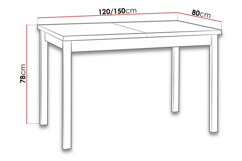 Ericka Utdragbart Rektangulärt Matbord 120 cm - Vit|Svart - Möbler - Bord & matgrupper - Matbord & köksbord