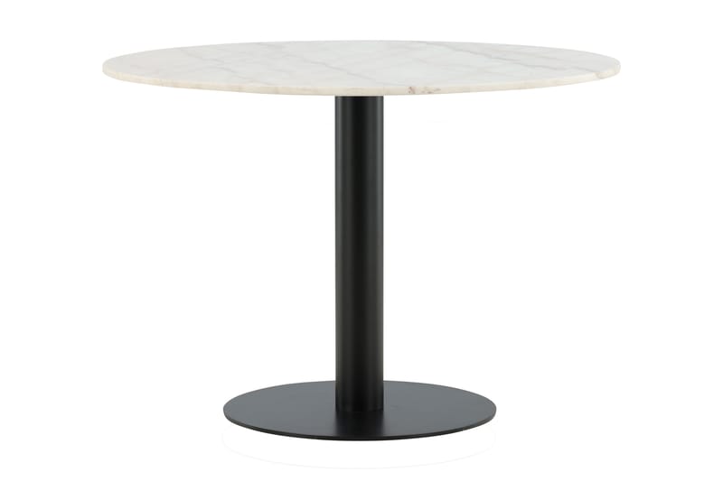 Estelle Matbord 106 cm Runt Marmor, Vit/Svart