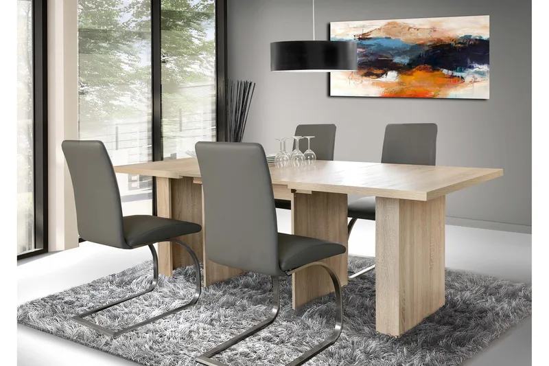 Ethelyne Utdragbart Rektangulärt Matbord 140 cm i Ek - Brun - Möbler - Bord & matgrupper - Matbord & köksbord