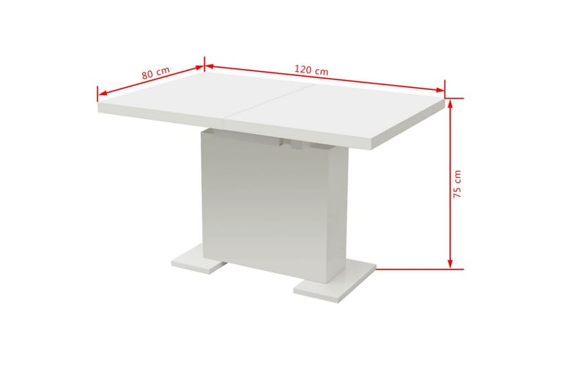 Förlängningsbart matbord högglans vit - Vit - Möbler - Bord & matgrupper - Matbord & köksbord