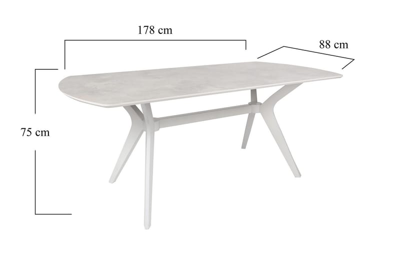 Frascone Matbord 180x75x180 cm - Vit - Matbord & köksbord