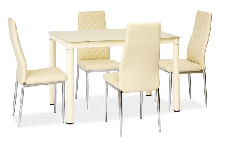 Galan Matbord 110 cm - Glas/Beige - Möbler - Bord & matgrupper - Matbord & köksbord