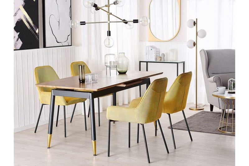 Galice Matbord 200 cm - Natur/Svart/Guld - Möbler - Bord & matgrupper - Matbord & köksbord