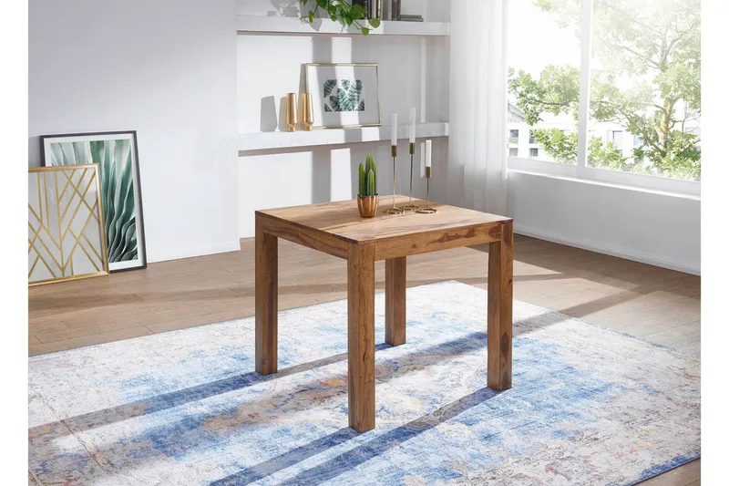 Gliwski Litet Kvadratiskt Matbord 80 cm i Massivt Trä med Rosenträutseende - Brun - Möbler - Bord & matgrupper - Matbord & köksbord