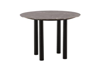 Havsten Runt Matbord 106 cm i Glas med Marmorutseende - Svart - Möbler - Bord & matgrupper - Matbord & köksbord
