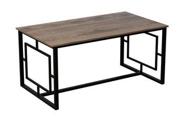 Hejde Rektangulärt Matbord 160 cm med Valnöts- och Metallutseende - Brun|Svart - Möbler - Bord & matgrupper - Matbord & köksbord