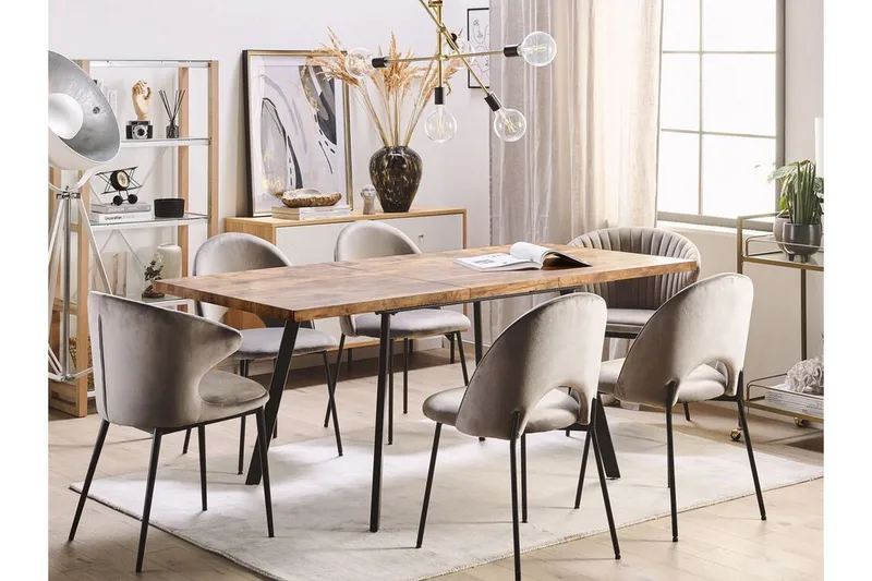 Housham Matbord 180 cm Hopfällbart - Ljusbrun/Svart - Möbler - Bord & matgrupper - Matbord & köksbord