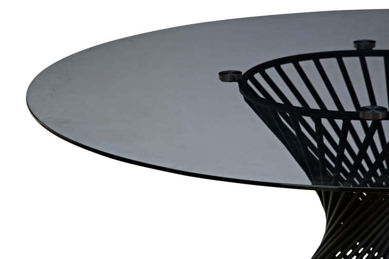 Iggy Matbord 140 cm Rund Glas - Grå - Matbord & köksbord