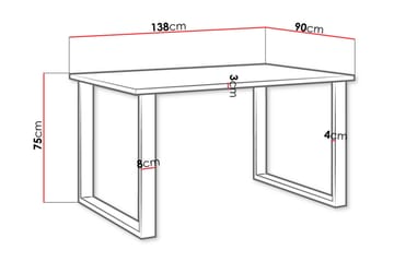 Imper Rektangulärt Matbord 138 cm med Valnöts- och Metallutseende - Svart|Brun - Möbler - Bord & matgrupper - Matbord & köksbord