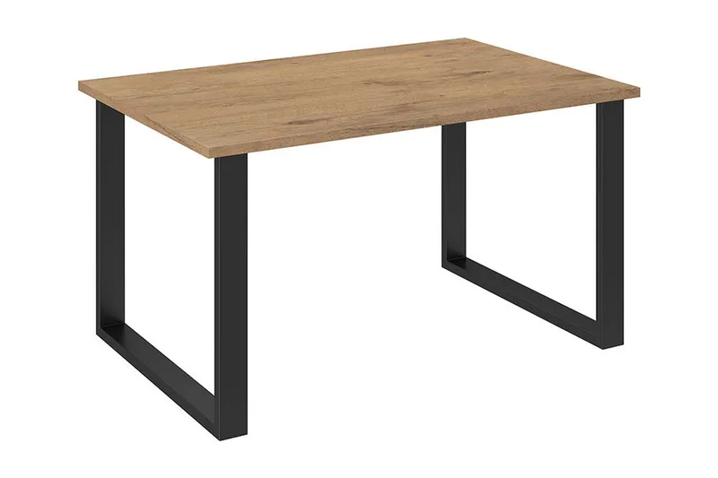Imper Rektangulärt Matbord 138 cm med Valnöts- och Metallutseende, Svart|Brun