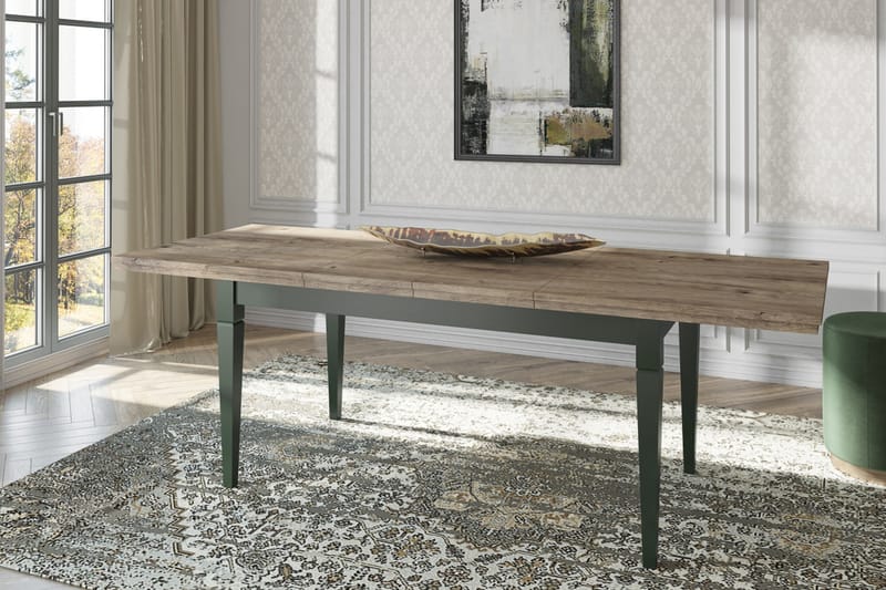 Ivreri Förlängningsbart Matbord 160 cm - Khaki/Natur - Matbord & köksbord