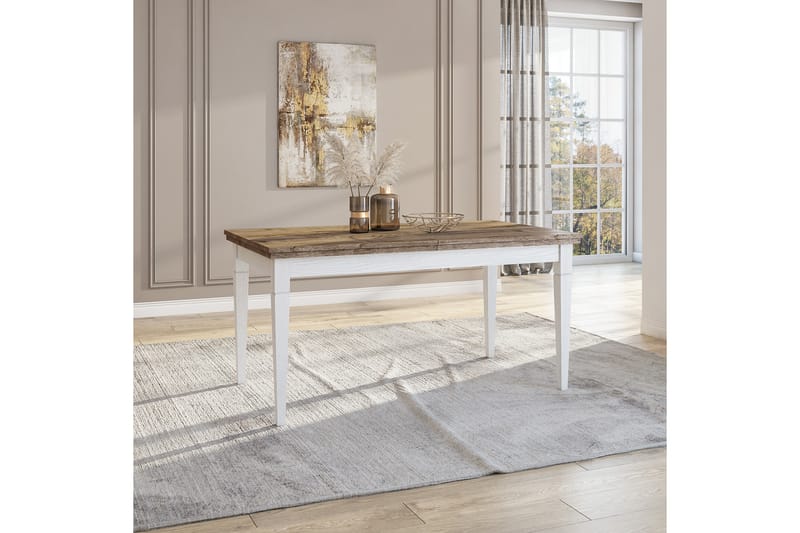 Ivreri Förlängningsbart Matbord 160 cm - Vit/Natur - Matbord & köksbord